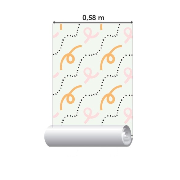 Papel de Parede Adesivo Nó Laranja e Rosa N06286