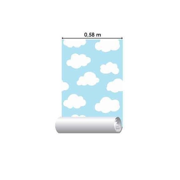 Papel de Parede Adesivo Nuvens Céu Azul 6565215412