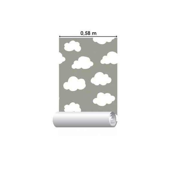 Papel de Parede Adesivo Nuvens Céu Cinza 6565215417