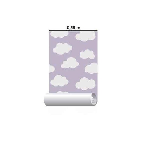 Papel de Parede Adesivo Nuvens Céu Lilás 6565215415