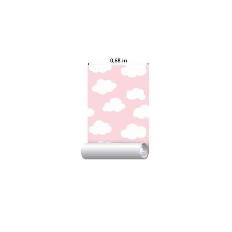 Papel de Parede Adesivo Nuvens Céu Rosa  656521541