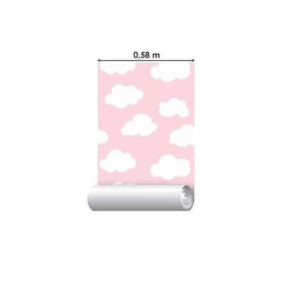 Papel de Parede Adesivo Nuvens Céu Rosa  656521541