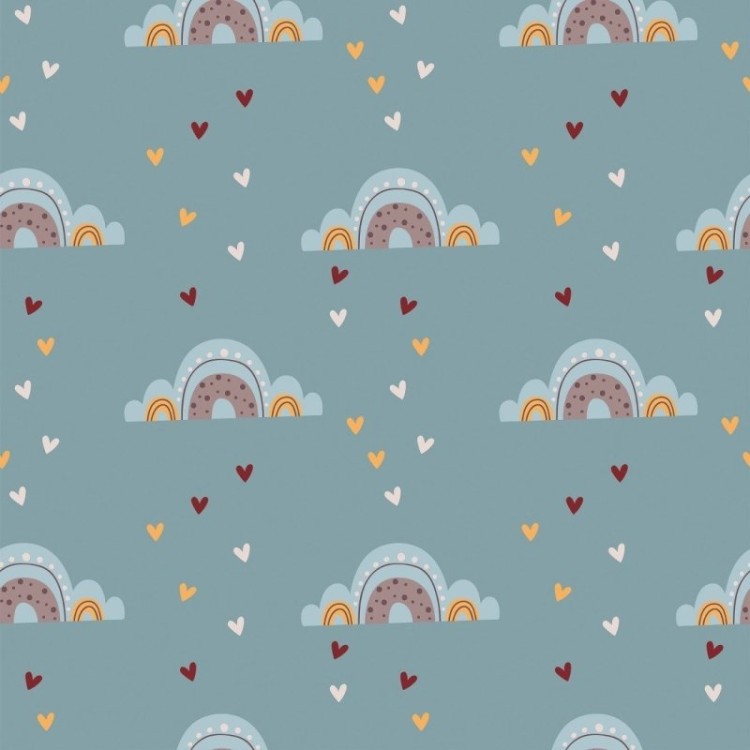 Papel de Parede Adesivo Nuvens e Arco Íris N019096