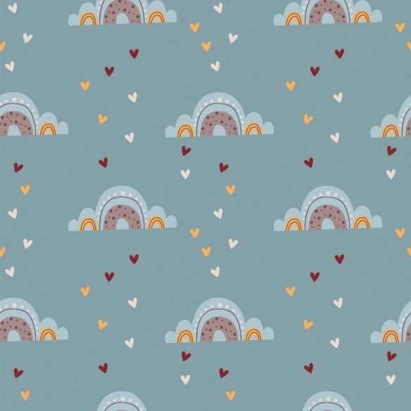 Papel de Parede Adesivo Nuvens e Arco Íris N019096
