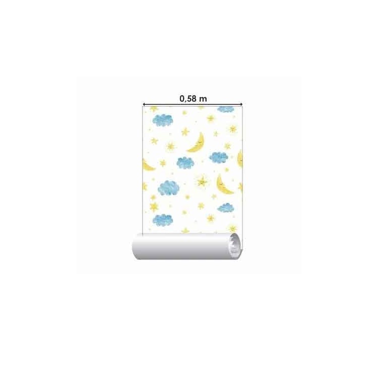 Papel de Parede Adesivo Nuvens e Estrelas...