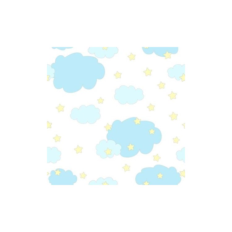 Papel de Parede Adesivo Nuvens e Estrelas...