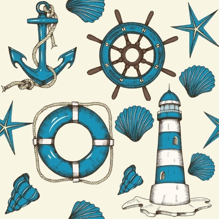 Papel de Parede Adesivo Oceano Marinho N015196