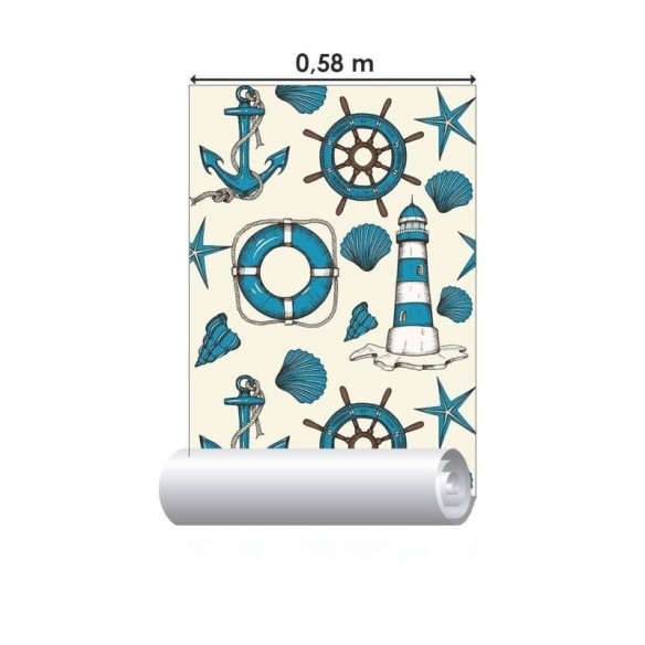 Papel de Parede Adesivo Oceano Marinho N015196