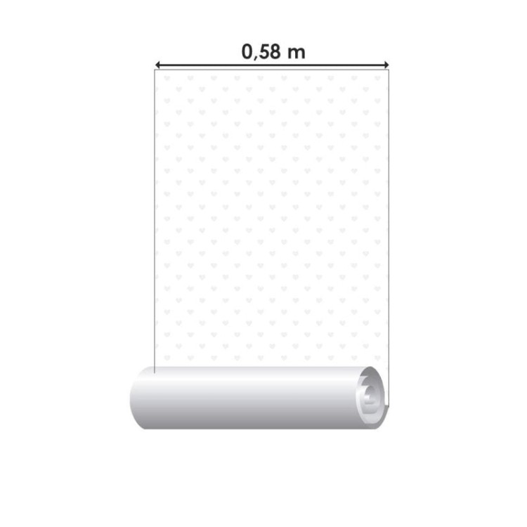Papel de Parede Adesivo Off White Corações N04083