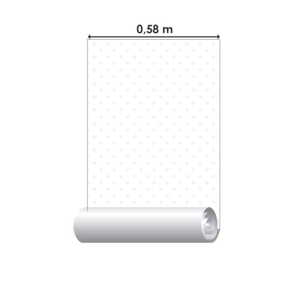 Papel de Parede Adesivo Off White Corações N04083