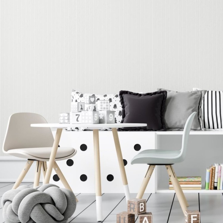 Papel de Parede Adesivo Off White Listras 3D...