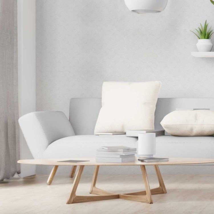 Papel de Parede Adesivo Off White ondas N06108