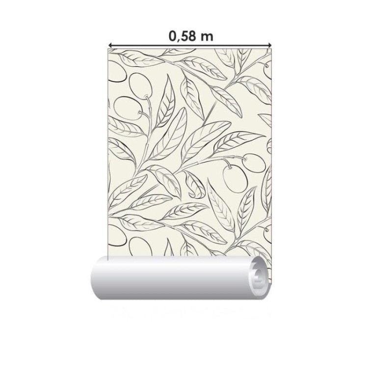 Papel de Parede Adesivo Oliveira Monocromática...
