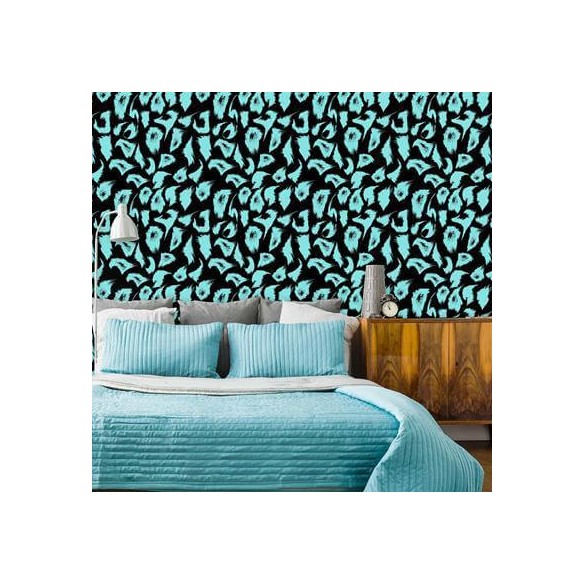 Papel de Parede Adesivo Onça Azul 377866678