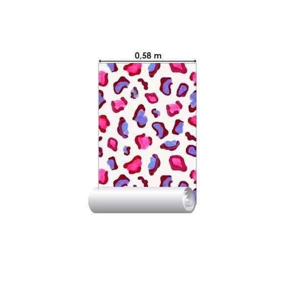 Papel de Parede Adesivo Onça Rosa e Roxo 212708770
