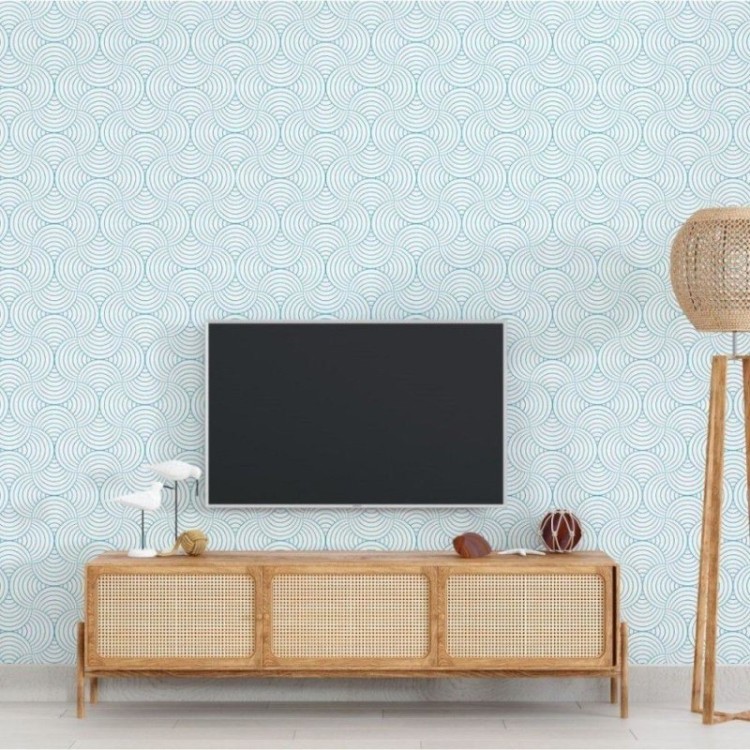 Papel de Parede Adesivo Ondas em Linhas N018059