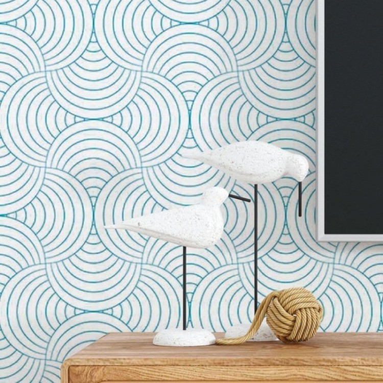 Papel de Parede Adesivo Ondas em Linhas N018059