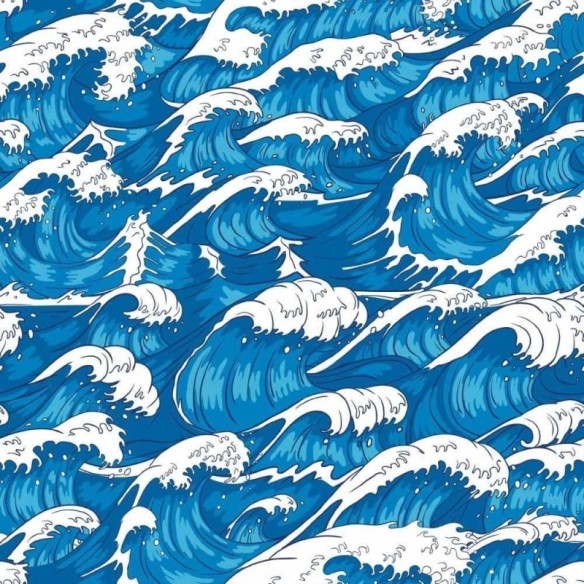 Papel de Parede Adesivo Ondas Hokusai N015160