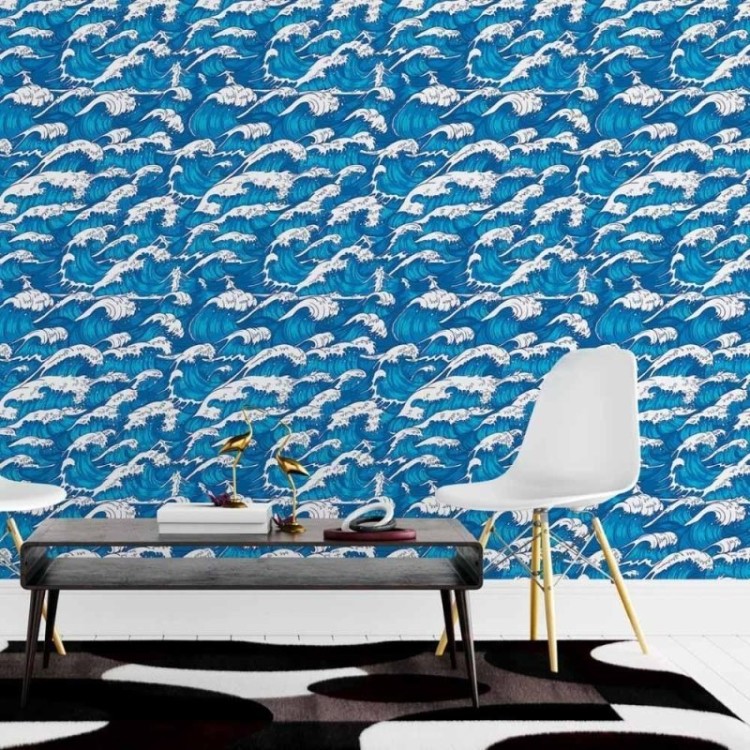 Papel de Parede Adesivo Ondas Hokusai N015160