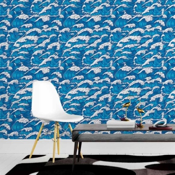Papel de Parede Adesivo Ondas Hokusai N015160