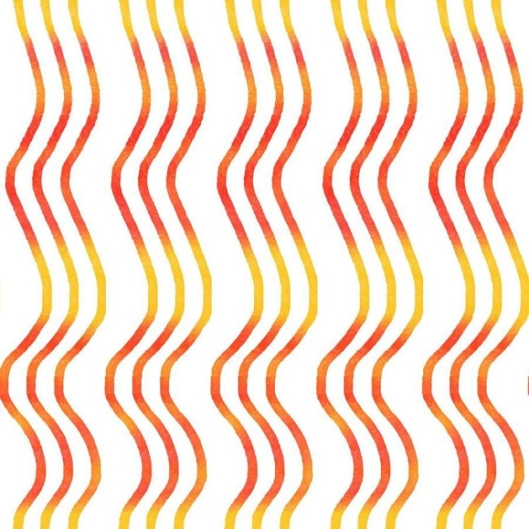 Papel de Parede Adesivo Ondas Laranja Neon N06273