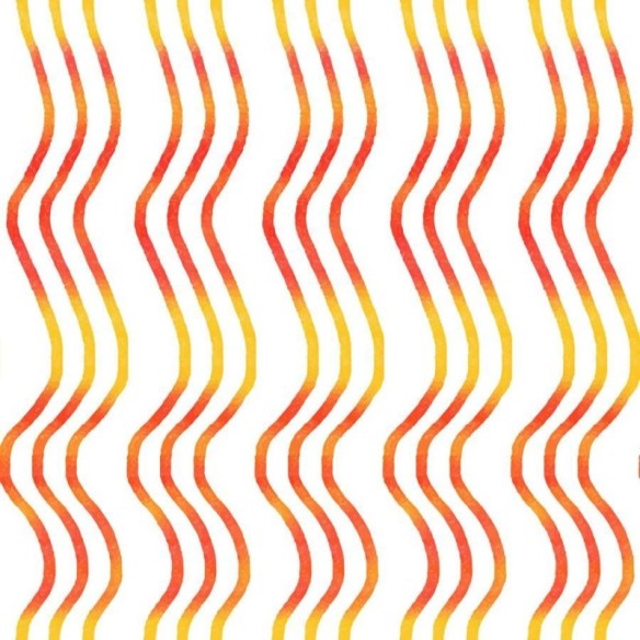 Papel de Parede Adesivo Ondas Laranja Neon N06273