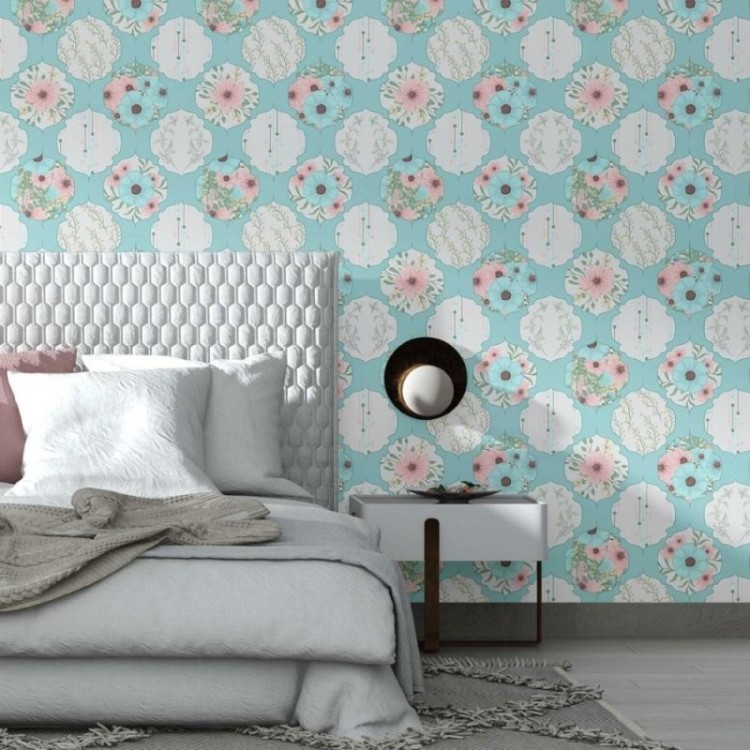 Papel de Parede Adesivo Ornamental Flores N014015