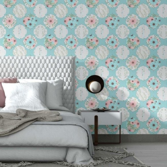 Papel de Parede Adesivo Ornamental Flores N014015