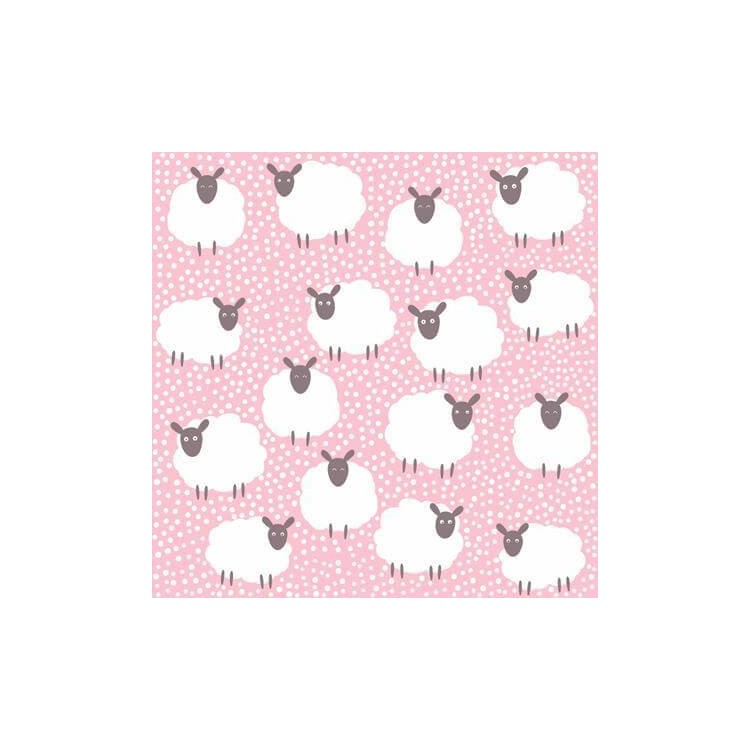 Papel de Parede Adesivo Ovelha Rosa Bebê 21542