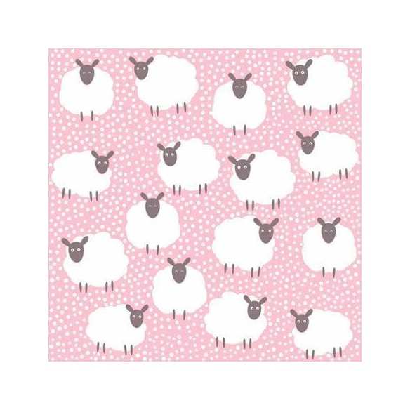 Papel de Parede Adesivo Ovelha Rosa Bebê 21542