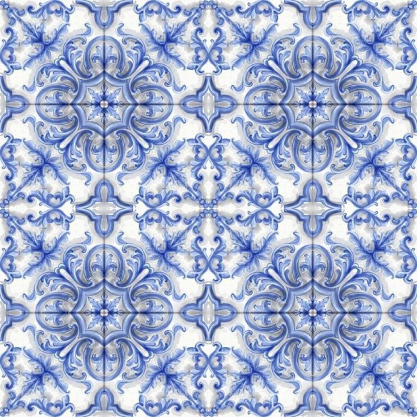 Papel de Parede Adesivo Padrão Azulejos N09060