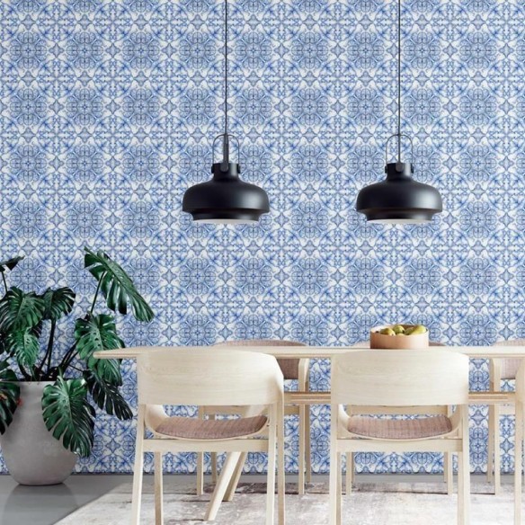 Papel de Parede Adesivo Padrão Azulejos N09060
