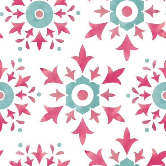 Papel de Parede Adesivo Padrão de Flores N09094