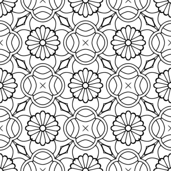 Papel de Parede Adesivo Padrão Geométrico Flores N06120