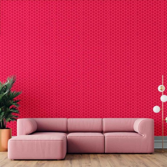 Papel de Parede Adesivo Padrão Geométrico Vermelho N09030