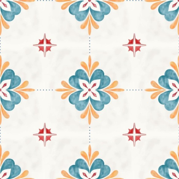 Papel de Parede Adesivo Padrão Vintage Pinra à Mão N05210