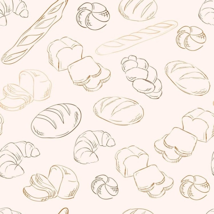 Papel de Parede Adesivo Pães e Croassants N03057