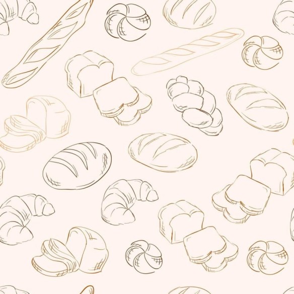 Papel de Parede Adesivo Pães e Croassants N03057