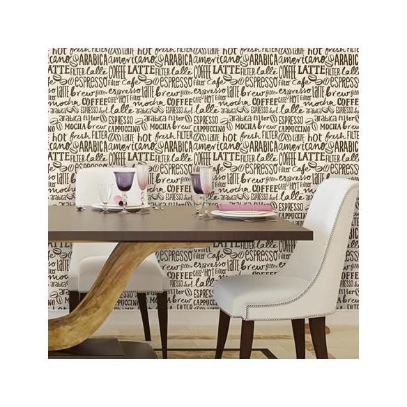 Papel de Parede Adesivo Palavras Café 209435362