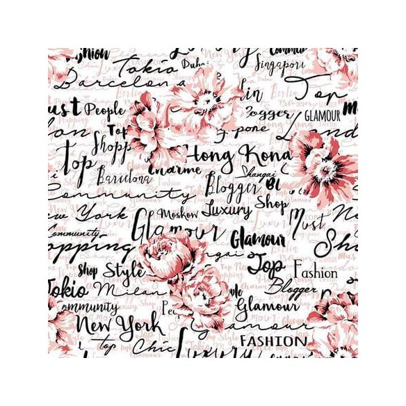 Papel de Parede Adesivo palavras flor rosa 384751909