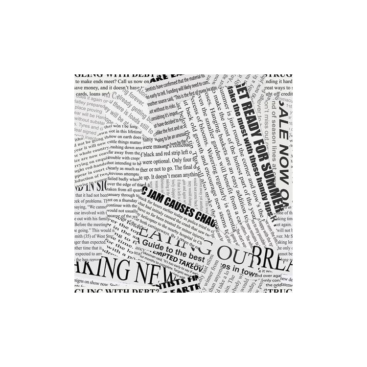 Papel de Parede Adesivo palavras jornal preto e...