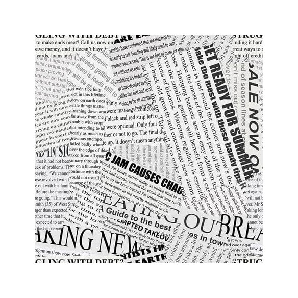 Papel de Parede Adesivo palavras jornal preto e branco  654534684