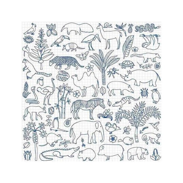 Papel de Parede Adesivo Para Colorir  Animais 461501518