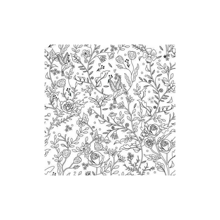 Papel de Parede Adesivo Para Colorir  Floral...