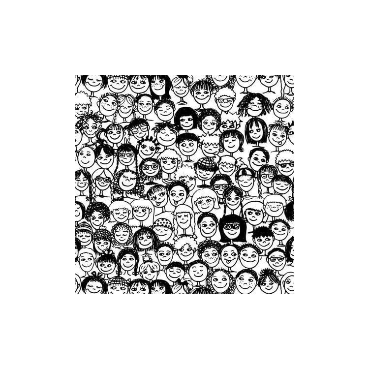 Papel de Parede Adesivo Para Colorir  Rostos...