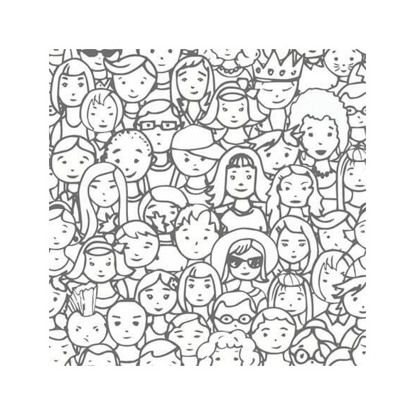 Papel de Parede Adesivo Para Colorir  Rostos 350523113