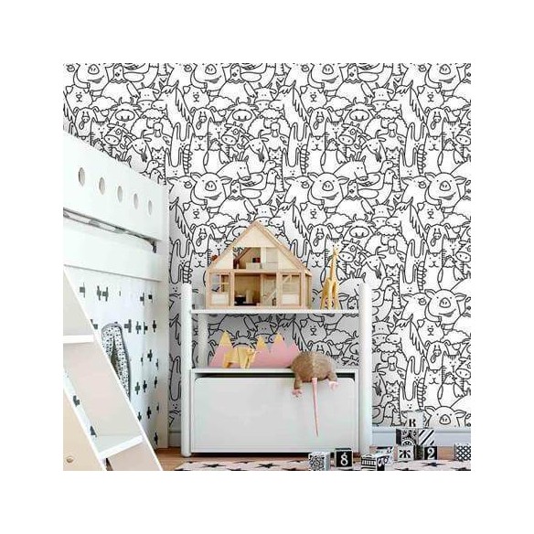 Papel de Parede Adesivo Para Colorir 381186886