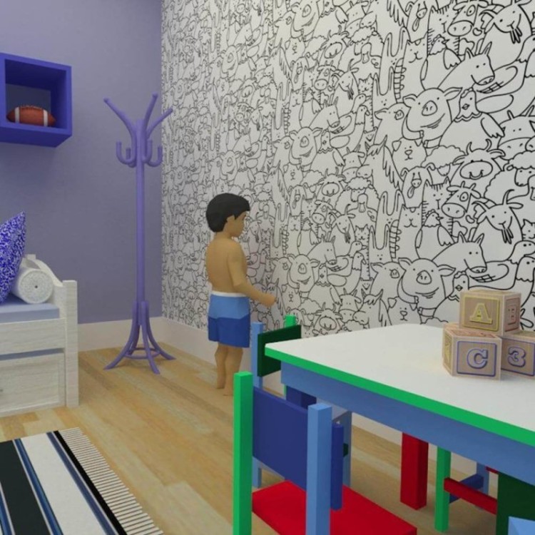 Papel de Parede Adesivo Para Colorir 381186886