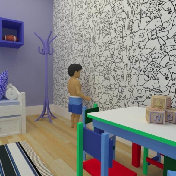 Papel de Parede Adesivo Para Colorir 381186886