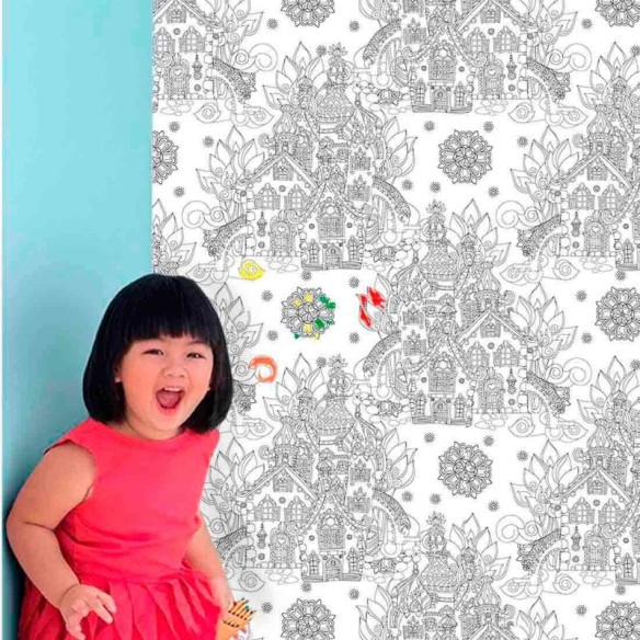 Papel de Parede Adesivo Para Colorir 391314499